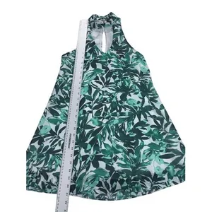 Lulu's Green Tropical Palm Frond‎ Sleeveless Shift Sun Dress Size XS thumbnail 3