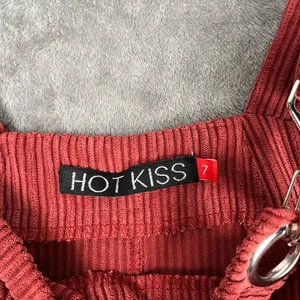 HOT KISS Red Corduroy Overall Dress Juniors' 7 Y2K Academia Preppy Buckle Mini thumbnail 5