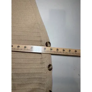 Chico's Beige Taupe Cotton Linen Sweater Vest 3 XL Side Button Layers‎ Preppy thumbnail 6