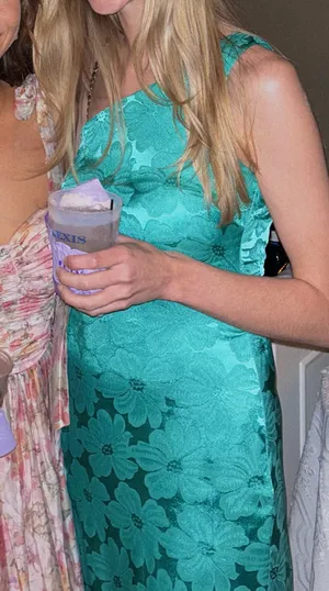 Lulu’s Chasing Desire Teal Green Satin Jacquard One-Shoulder Maxi Dress thumbnail 6