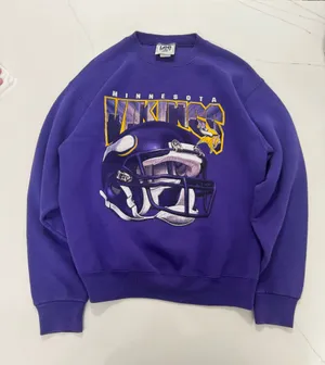 Vintage 90s Minnesota Vikings Lee Sport Crewneck Sweatshirt Helmet Graphic L thumbnail 1