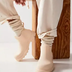 NEW Free People High Street Water Resistant Rain Boot (Women) 7M, PARCHMENT thumbnail 1