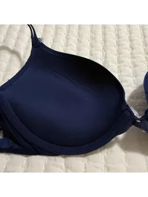 Victoria’s Secret Very Sexy Push Up Bra Underwire 32D Blue With Lace Trim thumbnail 9