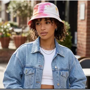Steve Madden Pink/White Tie Dye Bucket Hat thumbnail 1
