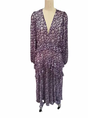 Maje Ronirique Maxi Dress Women's Purple midi‎ dress unicorn floral XL thumbnail 3