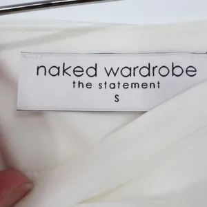 Naked Wardrobe The Statement White Sequined Lace Ruffle Mini S thumbnail 3