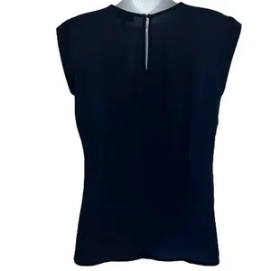 THE LIMITED Navy‎ Blue Rhinestone Embellished Peter Pan Collar Blouse NWOT XS thumbnail 2
