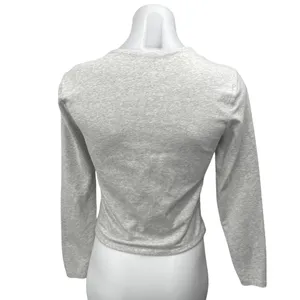 Abercrombie & Fitch Soft A&F Heather Gray Long Sleeve Pullover Sweater Top Sz M thumbnail 2