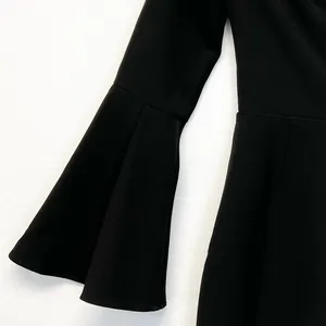NEW NBD Womens S‎ Little Black Mini Dress Bell Sleeves Off Shoulder Cut Out thumbnail 4