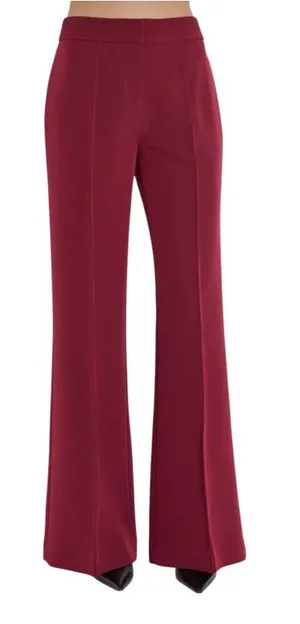 MILLY Nash Cady Pants- Burgundy Wide Leg Trousers Size 4 thumbnail 1