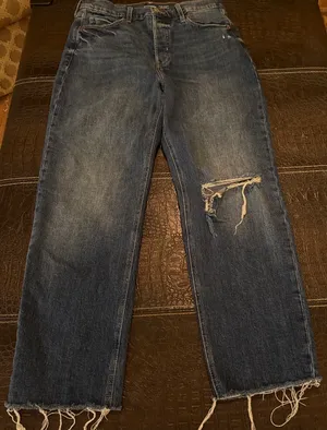 Old Navy Extra High Rise Sky Hi Straight Jeans Button Fly Womens Size 10 thumbnail 1