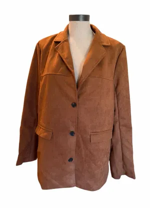 Women's 3 Button Faux Suede Lightweight Lined Jacket Size L #260814 thumbnail 1