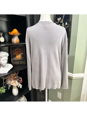 Talbots Light Gray Cotton Rayon Button Cardigan Sweater Size M thumbnail 8