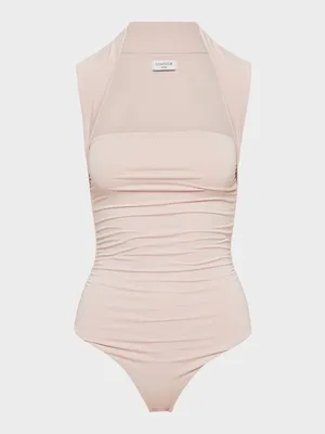 NWT ARITZIA Original Contour Flourish Square Neck Thong Bodysuit Bow Pink Medium thumbnail 6