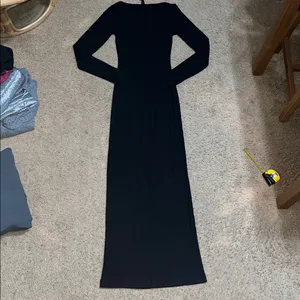 Skims Soft Lounge‎ Long Sleeve Ribbed Maxi Dress Onyx Black Small thumbnail 8