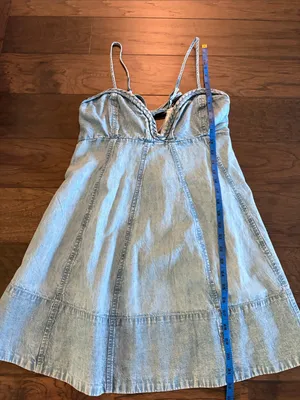 New With Tags Free People Altura Denim Mini Dress Sz M thumbnail 7