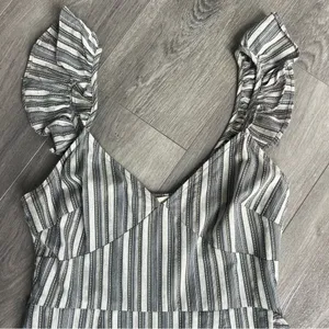 Altar'd State Green Striped Ruffle Sleeveless Mini Dress, Size M thumbnail 3