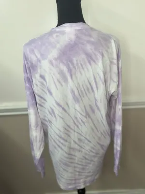 PINK Victoria’s Secret Tie Dye Purple and White Long Sleeve Tee thumbnail 2