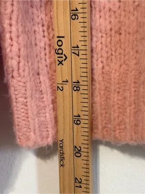 Anthropologie Pink Cropped Sweater Size XS Wool Blend Oversized thumbnail 9