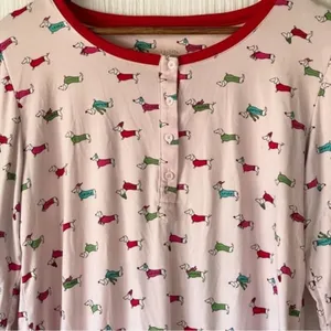 Kate Spade · Medium · Dachshund Print Pajama Top · Pink · Red Trim · Soft Knit thumbnail 4