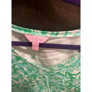 Lilly Pulitzer 'Bungle Jungle'‎ long sleeve Daylin dress green leaf print medium thumbnail 3