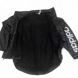Adidas Women's Linear Windbreaker W/Hoodie, Rain Jacket, Full Zip, Black Size XS thumbnail 7