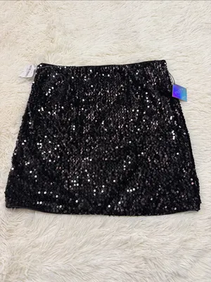 Forever 21 Black Sequin Mini Skirt thumbnail 4