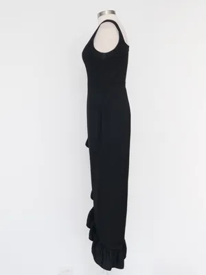 Dress the Population‎ - Charlene Asymmetrical Ruffle Mermaid Gown thumbnail 5