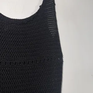 Wilfred black dress loose knit crochet small cotton maxi midi Aritzia thumbnail 6