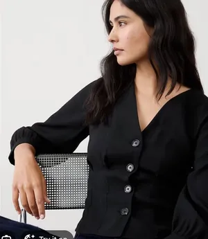 Banana republic black blouse thumbnail 1