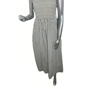Marine Layer Darcy Smocked Poplin Dress M Pima Cotton NWT Navy Stripe thumbnail 7