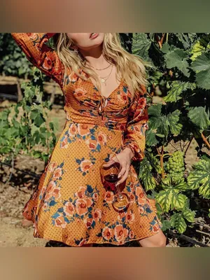 Free People Morning Light Ruched Floral Tie-Front Mini Dress 4 thumbnail 2