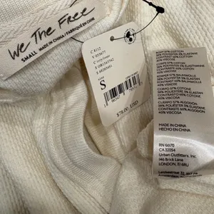 We The Free Mikah Layering Thermal Top Ivory Red Mixed Media Cuff Boho Small NEW thumbnail 8