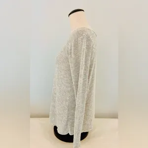 Abercrombie & Fitch Beige Long Sleeve Split Black Top size Small thumbnail 13