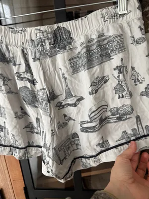 Katie Kime pajamas New York City Toile print Shorts drawstring NYC thumbnail 6