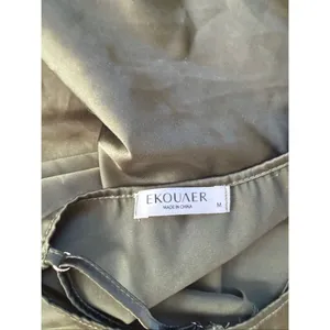 Ekouaer Green Satin Cami Tank Medium thumbnail 3