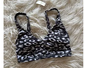 Aerie Goals Plunge Sports Bra Gray Size Small thumbnail 4