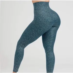 Buff Bunny Rosa pocket legging "Bossy" print Nile blue size medium thumbnail 2