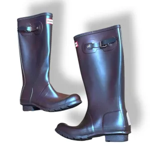 Hunter Original Tall Gloss Rain Boots Purple Iridescent Waterproof Wellies 5 thumbnail 1