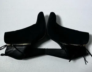 Mossimo Black Faux Leather and Suede Ankle Booties thumbnail 7