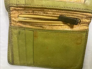HOBO Olive-Toned Green Leather Kiss-Lock Wallet thumbnail 6