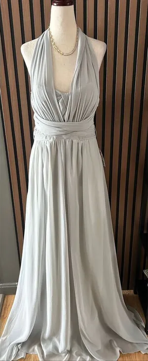 Birdy Grey maxi bridesmaid mother of the bride made of honor grey convertible dr thumbnail 1