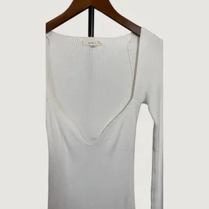 Mable Womens White Ribbed Knit Deep V Neck Long Sleeve Mini Dress MD2751 Small thumbnail 5
