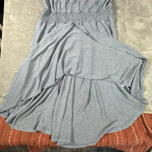 Soft Surroundings XL Tall Blue Kerry Dress Sleeveless Cowl Neck Smocked Waist thumbnail 14