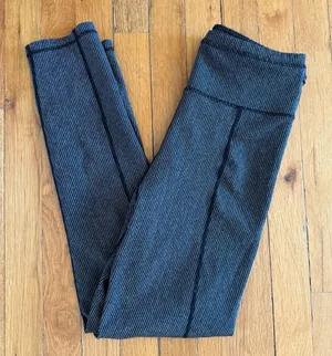 FOR LOVE & LEMONS Payton‎ Ribbed Workout Leggings Grey Large thumbnail 1
