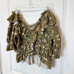 Free People Milkmaid Peasant Top Medium‎ Cottagecore Woodland Fairy Boho Forest thumbnail 2