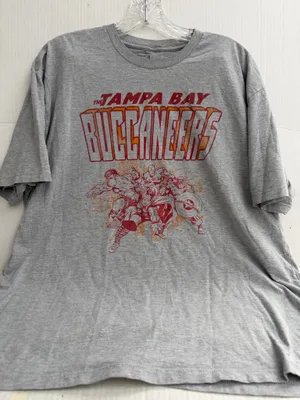 Marvel Gray Tampa Bay Buccaneers Short Sleeve Tee with Red Graphic thumbnail 1