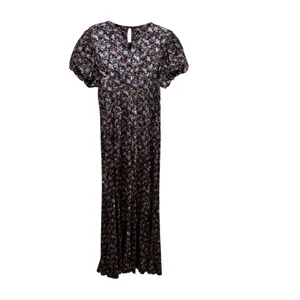 NWT Mable Leighton Floral Velvet Puff Sleeve Midi Dress Navy Size L thumbnail 7