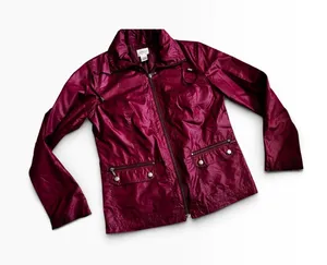 Zenergy by Chicos Windbreaker Jacket 0 Small Magenta Pink Full Zip Mock Neck thumbnail 1