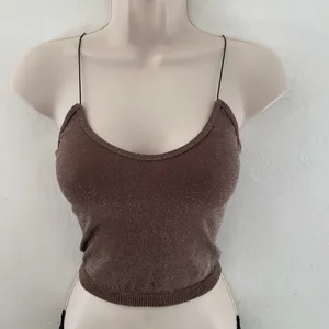 Free People Chocolate Brown shimmer Knit Top thumbnail 1